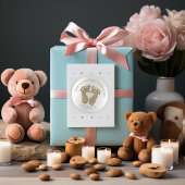 金ゴールドフェイクハート足ベビーシャワーお願いありがとう ラウンドシール