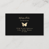 金ゴールドフェイクバタフライのロゴ名刺 名刺 (裏面)