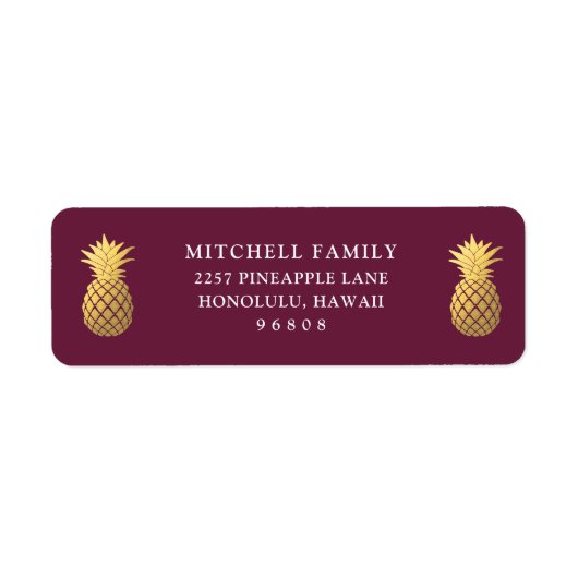 金ゴールドフェイクパイナップルオンブルゴーニュ ラベル (正面)