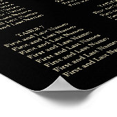 金ゴールドフェイクパイナップル座席表 ポスター (角)