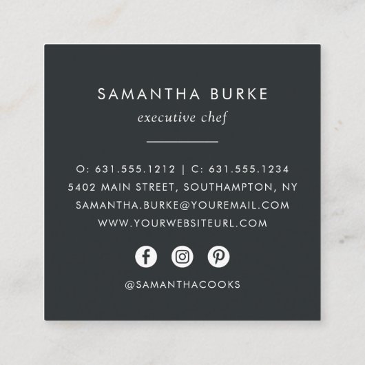 金ゴールドフェイクパイナップル スクエア名刺 (裏面)