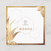 金ゴールドフェイクパイナップル スクエア名刺 (裏面)