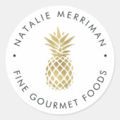 金ゴールドフェイクパイナップル ラウンドシール (正面)