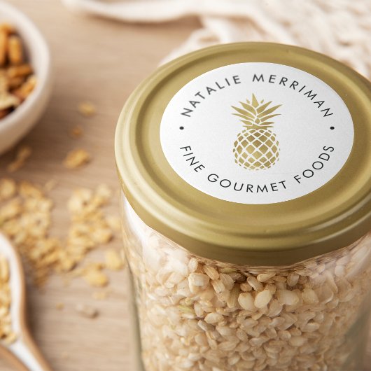 金ゴールドフェイクパイナップル ラウンドシール