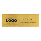 金ゴールドフェイクフォイルあなたのロゴ従業員スタッフ名バッジ 名札 (正面)