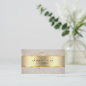 金ゴールドフェイクフォイルくもの巣プロフェッショナルミニマルエレガント 名刺 (スタンド正面)