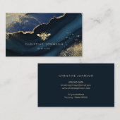 金ゴールドフェイクフォイルは瑪瑙の背景にある 名刺 (正面/裏面)