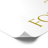 金ゴールドフェイクフォイルエレガントは我々のサイン結婚にようこそ ポスター (角)