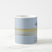 金ゴールドフェイクフォイルストライプメディカルライトブルーカドゥセウス コーヒーマグカップ (中央)