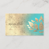 金ゴールドフェイクフォイルターコイズ勾配 名刺 (正面)