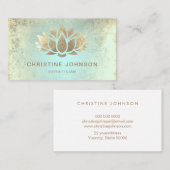 金ゴールドフェイクフォイルターコイズ勾配 名刺 (正面/裏面)