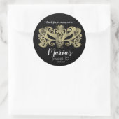 金ゴールドフェイクフォイル仮装マスクパーティーの好意 ラウンドシール (バッグ)