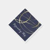 金ゴールドフェイクフォイル任意の色の結婚披露宴 スタンダードカクテルナプキン (角)