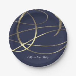 金ゴールドフェイクフォイル任意の色エレガントな結婚式 ペーパープレート