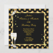 金ゴールドフェイクフォイル水玉模様素晴らしいハイヒールパーティー 招待状 (裏面)