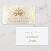 金ゴールドフェイクフォイル蓮の花スキンケアと美学 名刺 (正面/裏面)
