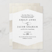 金ゴールドフェイクフォイル角度アールデコ結婚式招待状 招待状 (正面/裏面)