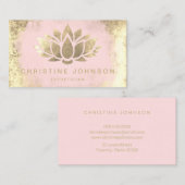 金ゴールドフェイクフォイル赤面ピンク 名刺 (正面/裏面)