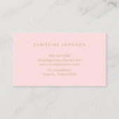 金ゴールドフェイクフォイル赤面ピンク 名刺 (裏面)