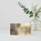 金ゴールドフェイクフォイル高級ミニマエレガントリストデザイン 予約カード (スタンド正面)