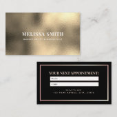 金ゴールドフェイクフォイル高級ミニマエレガントリストデザイン 予約カード (正面/裏面)