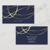 金ゴールドフェイクフォイル&任意のカラーエレガントシックなガラス 名刺 (正面/裏面)