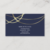 金ゴールドフェイクフォイル&任意のカラーエレガントシックなガラス 名刺 (裏面)