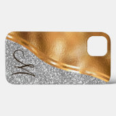 金ゴールドフェイクフォイル、名前とモノグラムケースメイトiPhone Case-Mate iPhoneケース (裏面 (横))