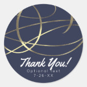 金ゴールドフェイクフォイルAnyカラー結婚式の引き出物 ラウンドシール (正面)