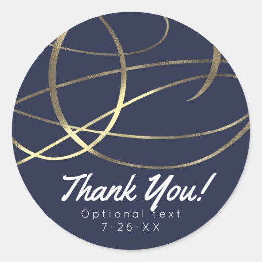 金ゴールドフェイクフォイルAnyカラー結婚式の引き出物 ラウンドシール (正面)