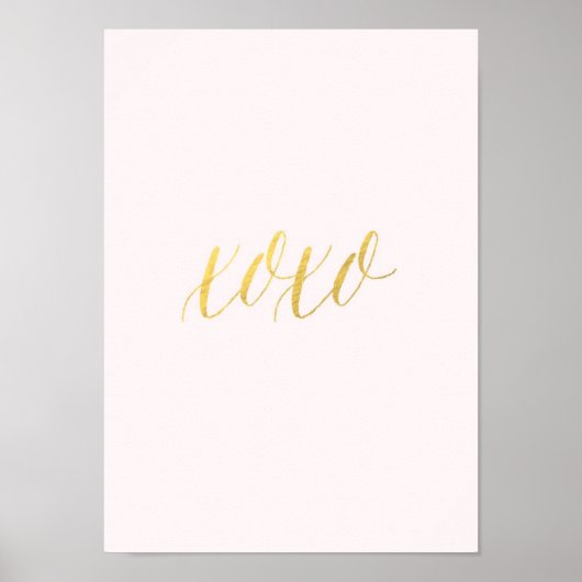 金ゴールドフェイクフォイルXOプリント ポスター (正面)