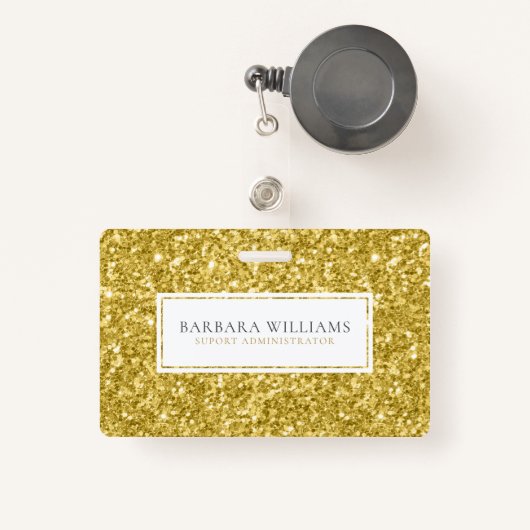 金ゴールドフェイクフリッター白 バッジ (正面リトラクタブル付き)