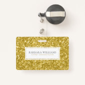 金ゴールドフェイクフリッター白 バッジ (裏面リトラクタブル付き)