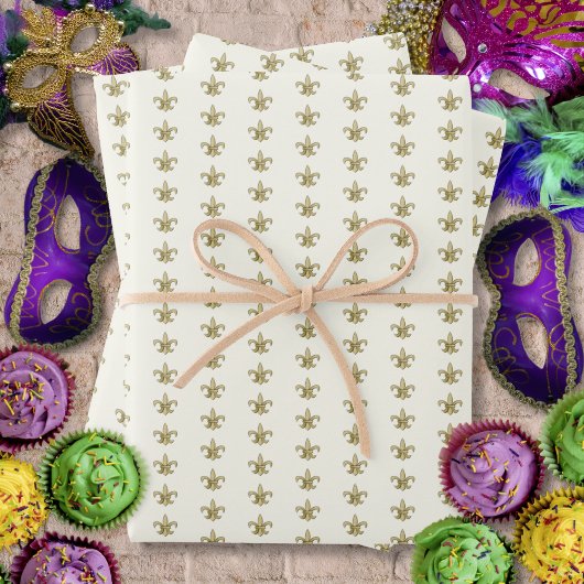 金ゴールドフェイクフルーデリスアイボリー ラッピングペーパーシート