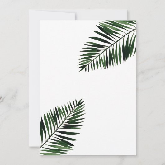 金ゴールドフェイクフレームと手のひらフォト結婚式招待状 招待状 (裏面)