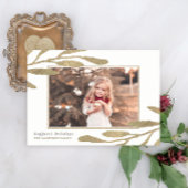 金ゴールドフェイクフレームと植物性葉写真付き シーズンカード