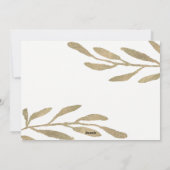 金ゴールドフェイクフレームと植物性葉写真付き シーズンカード (裏面)