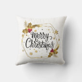金ゴールドフェイクフローラメリークリスマス |装飾用クッション クッション (裏面)