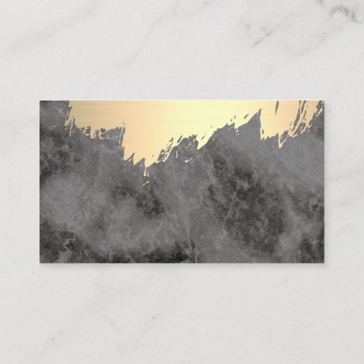 金ゴールドフェイクブラシと大理石の石 名刺 (裏面)