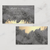 金ゴールドフェイクブラシと大理石の石 名刺 (正面/裏面)