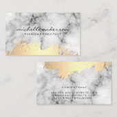 金ゴールドフェイクブラシと大理石の石 名刺 (正面/裏面)