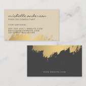 金ゴールドフェイクブラシ付きベージュ 名刺 (正面/裏面)