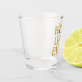 金ゴールドフェイクブラシ付き金属箔最高のパパ ショットグラス (左)