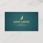 金ゴールドフェイクプラメージダークグリーンロームバス弁護士 名刺 (正面)