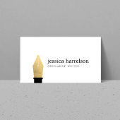 金ゴールドフェイクペンNibロゴ(ライター、作家) 名刺