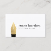 金ゴールドフェイクペンNibロゴ(ライター、作家) 名刺 (正面)