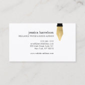 金ゴールドフェイクペンNibロゴ(ライター、作家) 名刺 (裏面)