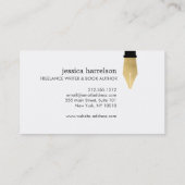 金ゴールドフェイクペンNibロゴ(ライター、作家) 名刺 (裏面)