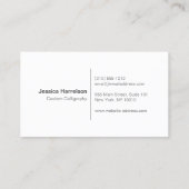 金ゴールドフェイクペンNibロゴIIカリグラフ、ライター 名刺 (裏面)