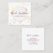 金ゴールドフェイクホイルのサークルロゴ スクエア名刺 (正面/裏面)